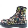 HEAVENLY FEET WOMENS ZIP LACE ANKLE BOOT - AUTUMN GOLD VELOUR